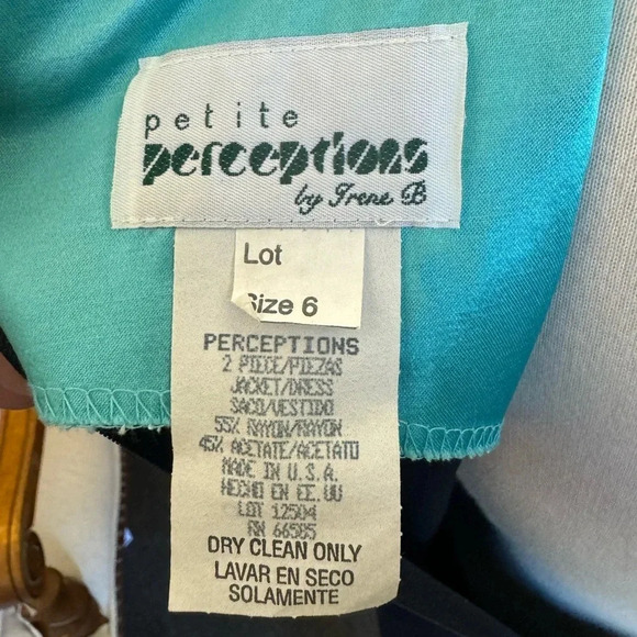 Vintage 80s 90s 2 Piece Dress Suit Set Office Blazer Jacket Dress Set - Picture 15 of 16